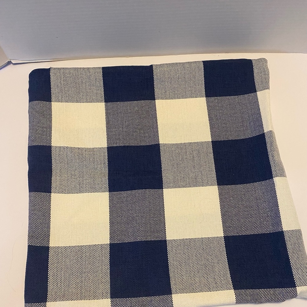 Pillow Covers 17x17  Set of 2, Blue and White Buffalo Check Plaid Hidden Zipper